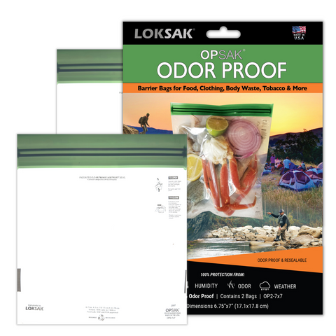 LOKSAK - OPSAK Odorproof Dry Bags for Backpacking, Hiking and Storage- Resealable Reusable and Recyclable Storage Bags (2-Pack 7 Inch x 7 Inch)