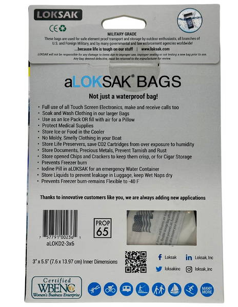 Loksak aLOKSAK Waterproof Bags - 3 x 6 (2-Pack)