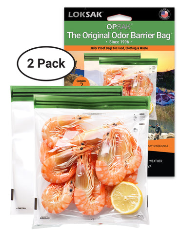 LOKSAK - OPSAK Odorproof Dry Bags for Backpacking, Hiking and Storage- Resealable Reusable and Recyclable Storage Bags (2-Pack 7 Inch x 7 Inch)