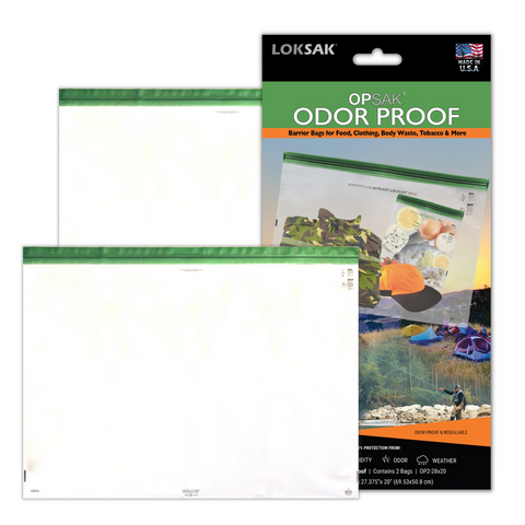 LOKSAK - OPSAK Odorproof Dry Bags for Backpacking, Hiking and Storage- Resealable Reusable and Recyclable Storage Bags (2-Pack 28 Inch x 20 Inch)