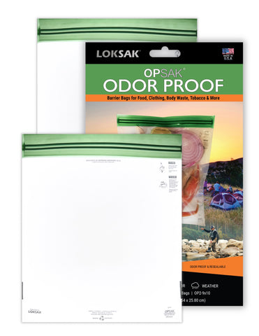 LOKSAK - OPSAK Odorproof Dry Bags for Backpacking, Hiking and Storage- Resealable Reusable and Recyclable Storage Bags (2-Pack 9 Inch x 10 Inch)